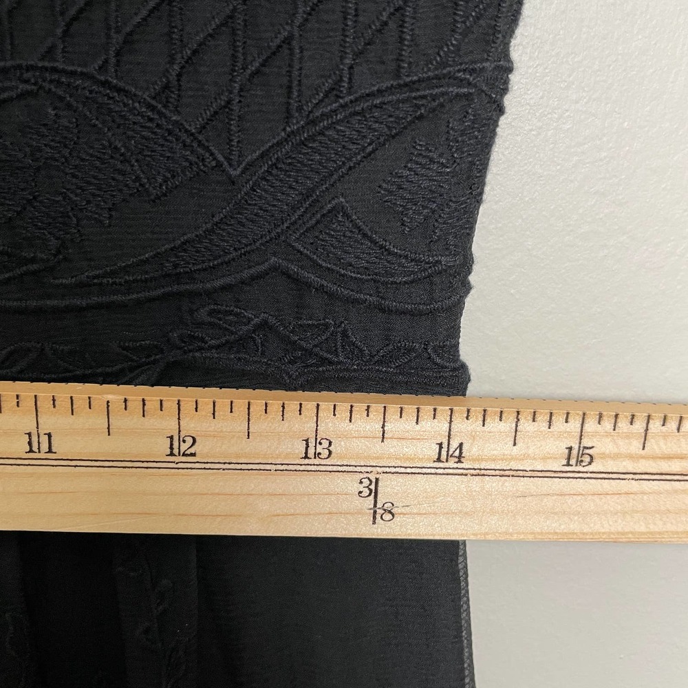 Dolce Vita Beautiful Silk Lace Sleeveless Crew Neck Embroidered Dress Black L - Picture 9 of 13